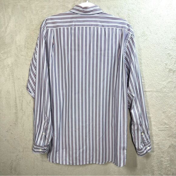 Polo Ralph Lauren Marlow Stripe Button Up Shirt 100% Cotton Blue Red Men’s M - Picture 5 of 7